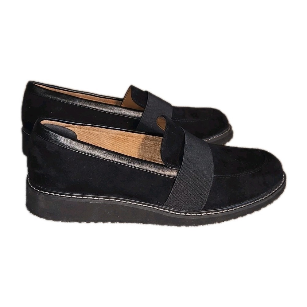 Eurosoft by Sofft Lanette Black Suede Loafers Women's 9.5 Slip-On Comfort Shoes